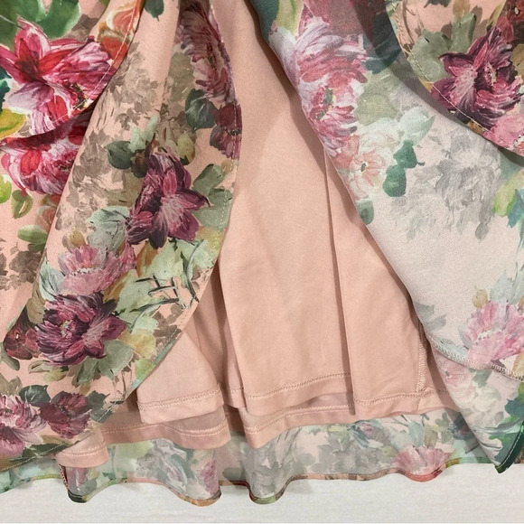 Adrianna Papell Floral Layered V-Neck Dress size 8 - Picture 8 of 12